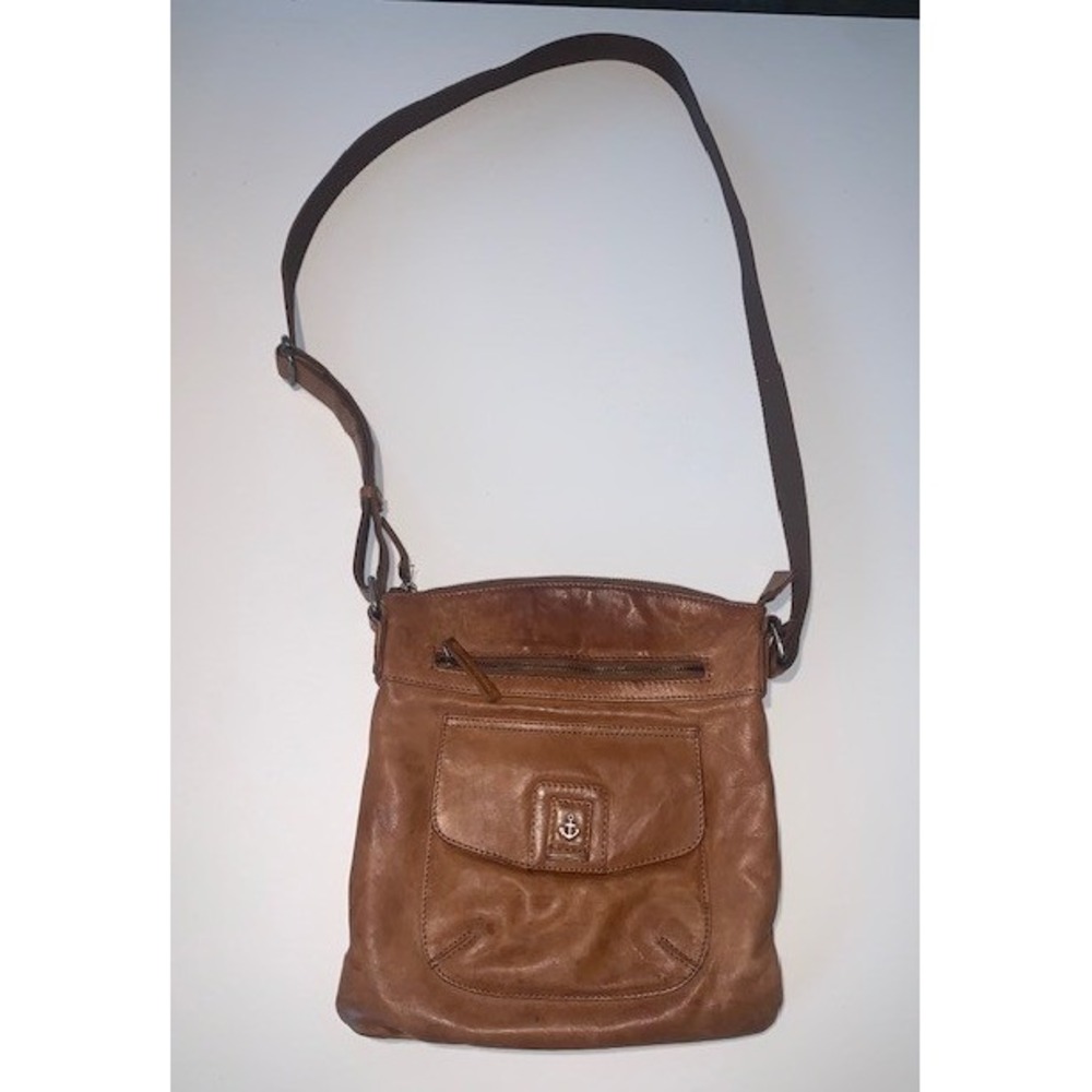 Harbour 2nd Brown Leather Crossbody Bag Anchor Logo Messenger Purse